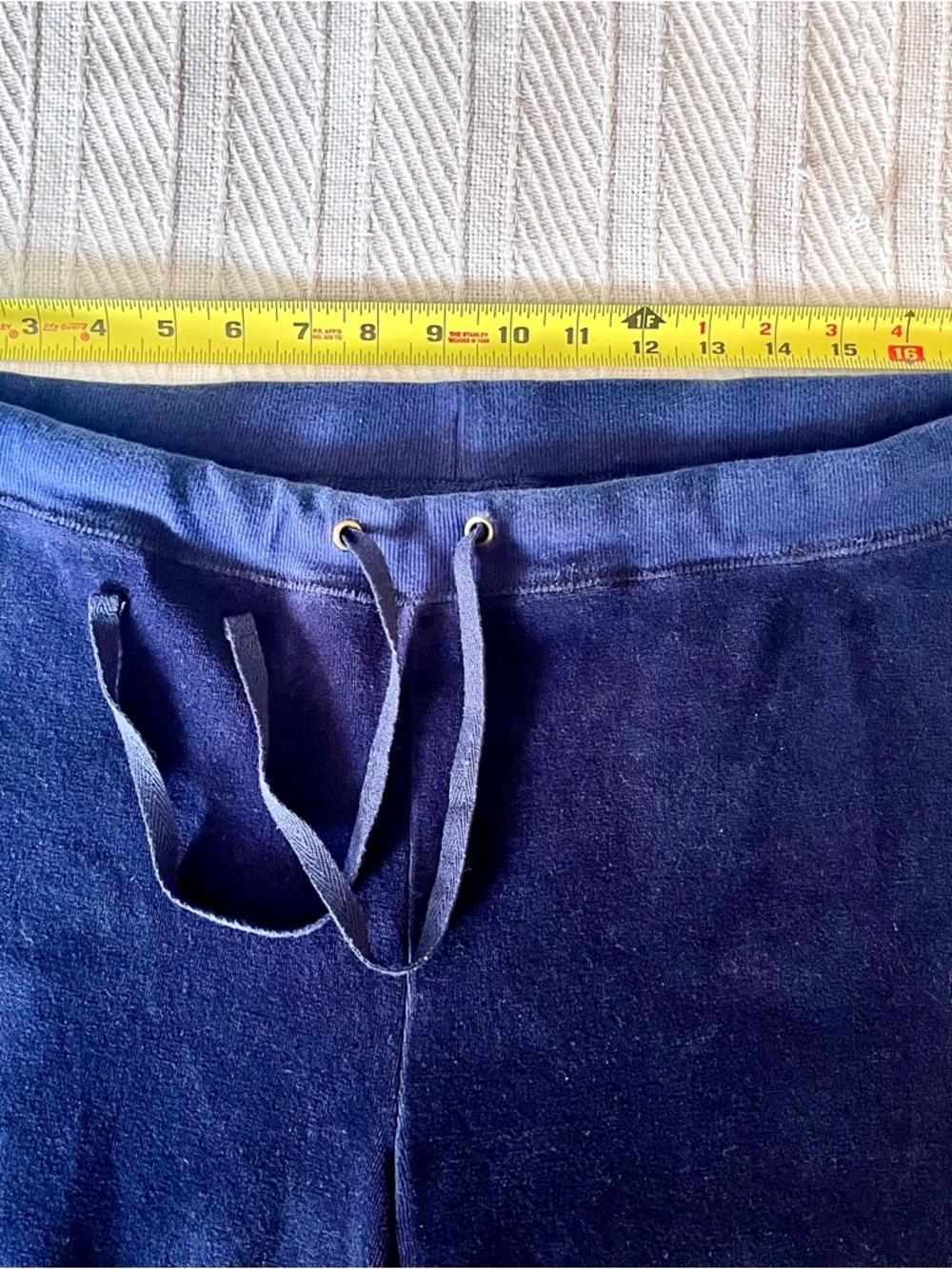 Navy Velvety Plush Drawstring Lounge Pants - Picture 3 of 7